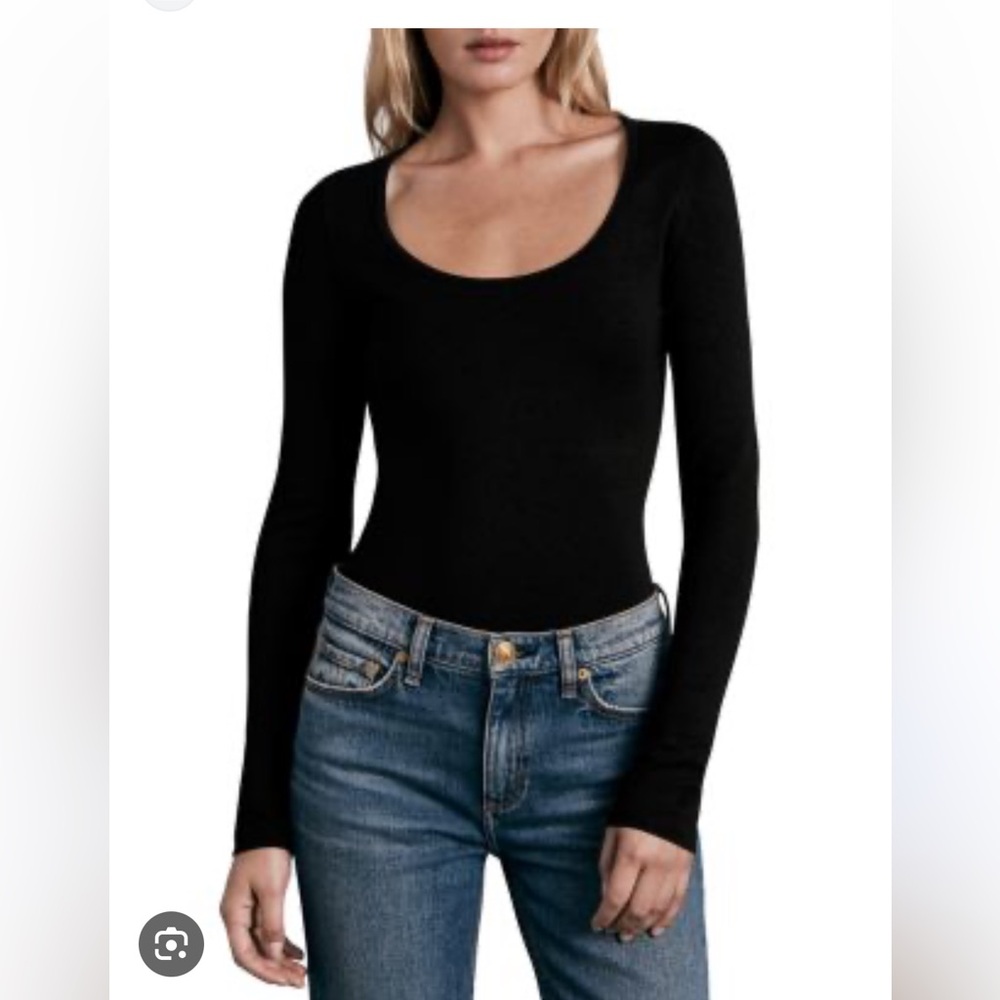 Rag and Bone scoopneck long sleeve bodysuit